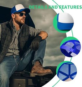 Sublimation Custom Embroidery 5 Panel Polyester Hat for Foam Mesh Baseball <b>Cap</b> With Logo <b>Blank</b> Trucker Hats - Product Image 4