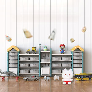 Factory Wholesale Cartoon Storage Rack Cabinet Combination Kids Toy Baby Plastic Drawer Children Storage Cabinet For Home