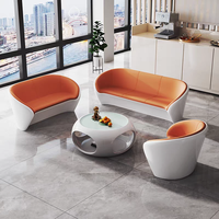 Sofá de Recepción Brillante para Salón de Belleza, Muebles de Oficina Modernos y Duraderos, Pintura Horneada, Juego de Sofás de Cuero de 3 Plazas y Mesa Auxiliar