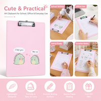 Vente en gros de fournitures scolaires pour étudiants, design de dessins animés de dinosaures, classeur à clip en plastique format A4, bloc-notes d'écriture