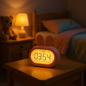 Sveglia per bambini Leduni con luce calda, timer digitale ricaricabile per neonati e bambini - Product Image 2
