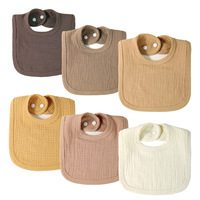Bavoirs en gaze de coton pour bébé, 4 couches, absorbants, en forme de U, pour nouveau-nés et tout-petits, en stock