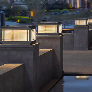 عمود خارجي مربع من الألومنيوم عمود ليد مع هيكل زجاجي لسطح الحديقة والفناء سطح السفينة مقاوم للإنارة للفناء - Product Image 5