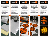 Autocollant réfléchissant pour casque de sécurité certifié OSHA 30 heures, orange, pour ouvrier du bâtiment et chef de chantier