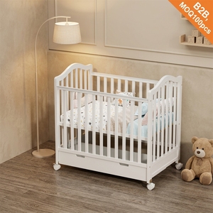 <span class=keywords><strong>Lettino</strong></span> Multifunzionale per Neonati con Cassetto Portaoggetti, 3 Altezze Regolabili, Letto Annesso per Spazi Ristretti - Product Image 1