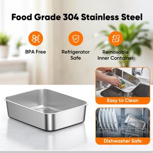 Boîte à lunch chauffante électrique Bencircle E07 1,5 L, chauffe-aliments portable sans fil pour les voyages et le travail, avec compartiment amovible en acier inoxydable - Product Image 4