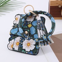 Porte-cartes et porte-monnaie pour femme à motif floral, nouveauté printemps, avec pendentif pompon et porte-clés – Meilleures ventes