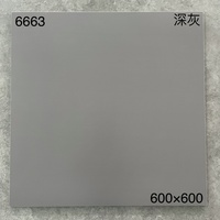 Carreaux de sol gris émaillés 600x600mm, couleur unie, carreaux intérieurs en porcelaine pour la maison et le bureau, hôtel, échantillon gratuit