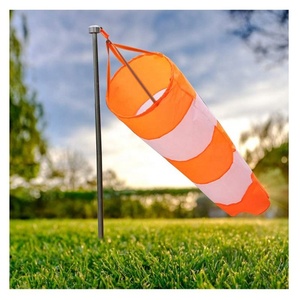 Tùy chỉnh nặng nhiệm vụ treo ngoài trời hiển thị phụ kiện màu cam đỏ Oxford vải kỹ thuật số in khả năng hiển thị cao sân bay windsock - Product Image 2