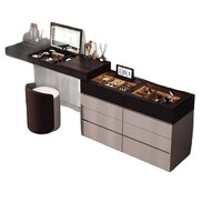 Table de maquillage moderne intelligente en bois massif, style européen italien minimaliste, avec miroir réglable – Meilleure vente