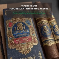 Étiquette de cigare en papier de luxe, bande imprimée, estampage à chaud, feuille d'or, étiquette de cigare, étiquette de cigarette, estampage en relief, autocollant doré