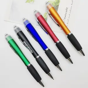 Großhandel Werbung Günstige Led Light Up Pen Mit Stylus Custom Printed Printing Logo Plastiks tift