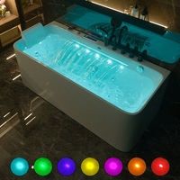 2025 Hôtel Autoportant Acrylique Baignoire Jet Massage Baignoires Extérieures Trempage Bains