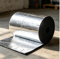 Feuille de mousse de caoutchouc NBR auto-adhésive recouverte de feuille d'aluminium, 3-20 mm, isolation thermique et acoustique à cellules fermées pour conduits et tuyaux CVC