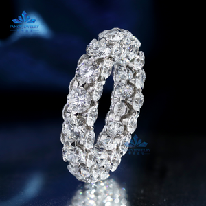 卸売 18K クラシック ゴールド ラボ グロウン ダイヤモンド エンゲージメント ウェディング リング ラウンド カット ラボ クリエイテッド リング 男女兼用 - Product Image 4