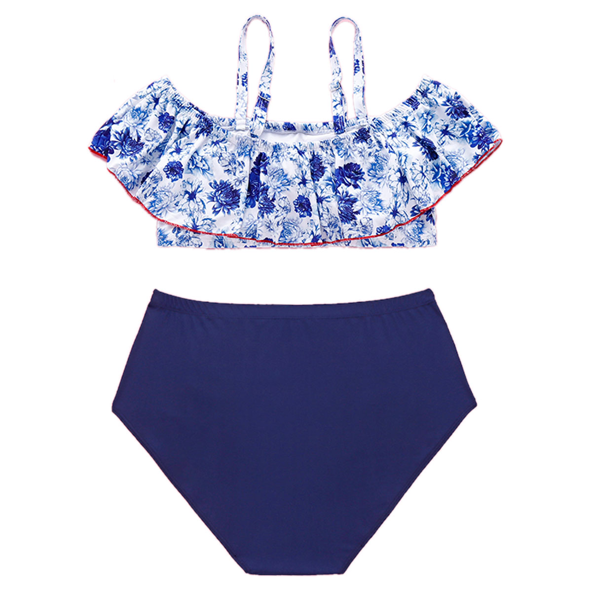Peony Ruffle-Strap high waist sexy swimwear plus size bikini