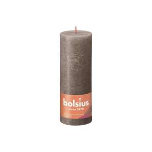 Bolsius Stumpenkerze Rustiko Shine 19x7cm rustikales Taupe - Product Image 1