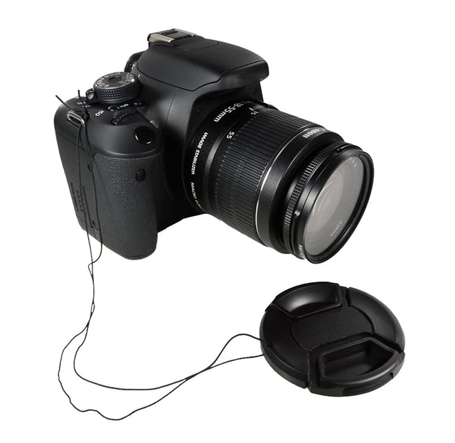 Black Edition Camera Lens Cover for for Neutral Camera Lens 9mm/52mm/55mm/58mm/62mm/67mm/72mm/77mm/ With Anti-lost