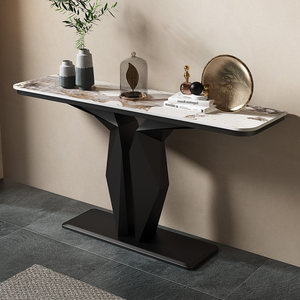 Mesa Consola de Estilo Italiano de Lujo Ligero con Tapa de Pizarra de Acero, Mueble de Almacenamiento Moderno y Sencillo para Sala de Estar o Entrada - Product Image 3