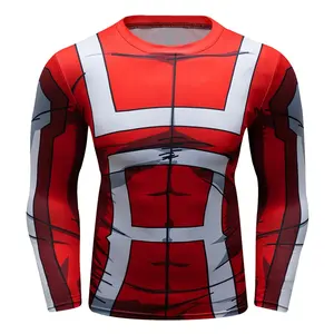 Nhà Máy người đàn ông thăng hoa MMA Rashguard bjj jiu jitsu tập thể dục thể thao cao đàn hồi 3D in nén vật lộn áo