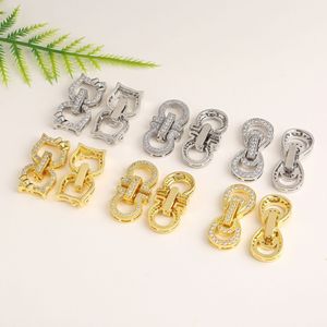 Cierre de joyería con incrustaciones de circonita y acabado de mosaico de cobre para material de accesorios DIY de collares y cadenas de suéter - Product Image 3