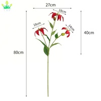 Künstliche Gloriosa-Lilien Zweig Mit Stiel Grüne Blätter Realistische Seidenblumen für Hochzeit Party Heim Büro Tisch Vase Dekoration