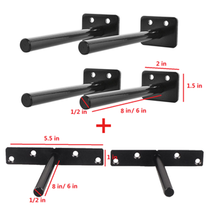 WEKIS Heavy Duty Good Quality 6 Inch Metal Pipe Shelf <b>Brackets</b> with <b>Black</b> Powder Coating and 75lbs Capacity - Product Image 6