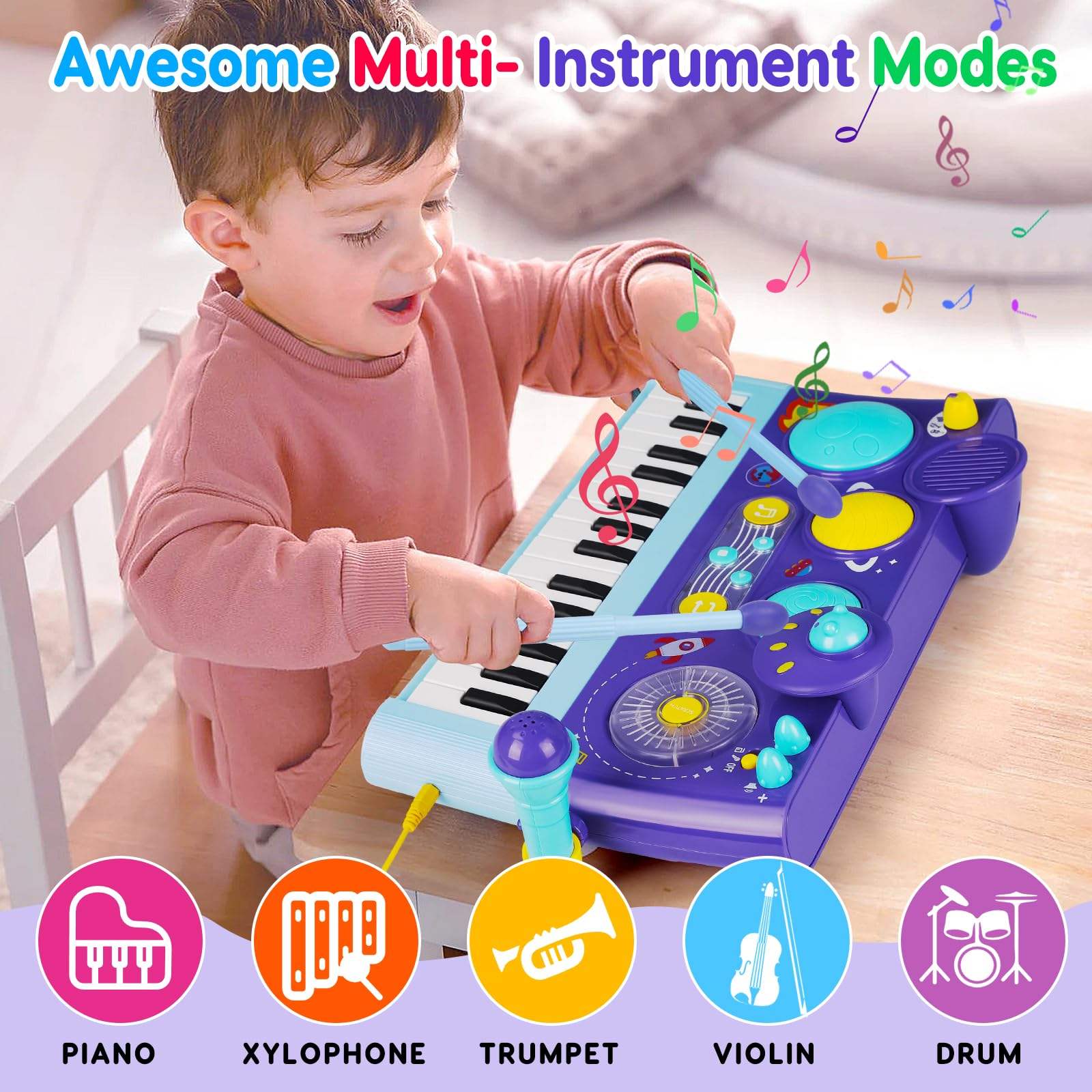 Juguetes Niños Año ZERAYOL Juguetes Musicales Xilu00f3fono