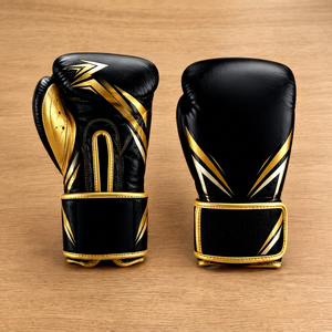 Gants de boxe Bright Way International en PU, noirs et rouges, avec fermeture à lacets, sangle de poignet réglable, imperméables, pour arts martiaux - Product Image 1