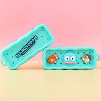 2024 nouveau dessin animé bricolage trou Silicone école porte-crayon maquillage toilette porte-monnaie sac fermeture à glissière vacances papeterie boîte cadeau