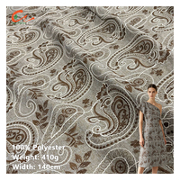 Tissu en imitation lin à motif cachemire brodé lourd pour manteaux, costumes, jupes mi-longues, vêtements tendance pour femmes