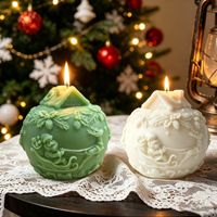 Bougie en cire de soja de style nordique faite à la main, 9 cm, design tridimensionnel, pour cadeau de Noël, décoration de la maison