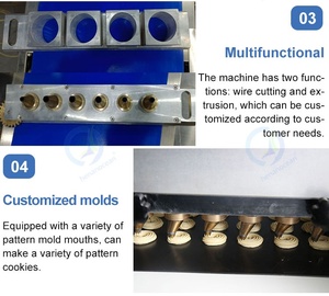 Machine de table OCEAN pour la fabrication de biscuits Machine à couper le fil des biscuits au beurre <span class=keywords><strong>Mini</strong></span> extrudeuse de biscuits Machine à fabriquer - Product Image 4