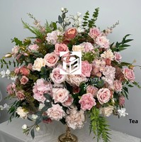 Guirlande décorative de luxe, boule de fleurs de rose, centre de table en fleurs artificielles en soie pour la décoration de mariage