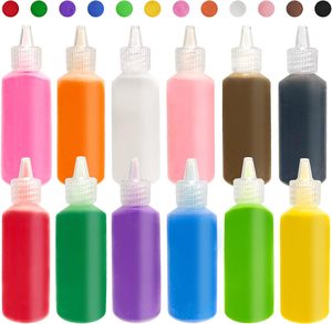 Kit de peinture textile permanente non toxique pour enfants - 12 couleurs 100 ml - Ensemble de bricolage pour chemises, sacs et plus - Product Image 1