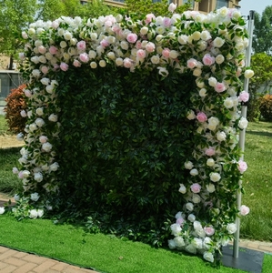 Pared de flores artificiales, gran oferta, rollo de tela de pared de flores verdes de Milán, Alhelí, decoración de bodas y eventos, flores artificiales - Product Image 1