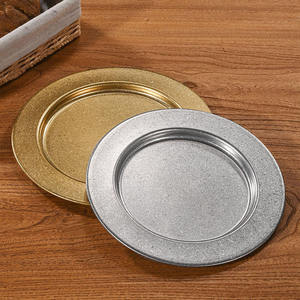 <span class=keywords><strong>Assiette</strong></span> ronde rétro en acier inoxydable Assiettes à dîner occidentales Assiettes Plateau Restaurant Vaisselle Plat d'extérieur Ménage - Product Image 3