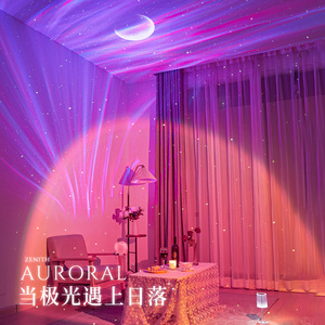 Auroral Starry Sky Projector Water Ripple Effect Night Light USB Powered Bedroom Decor Gift For Girls - Product Image 1