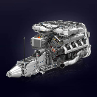 Mould King 10168 V8 Moteur Bi-Turbo Modèle de Blocs de Construction Simulation Moteur Jouets d'Assemblage DIY Ensembles de Briques pour Enfants