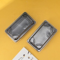 Japanse sushi-schaal, composteerbare plastic sashimi-doos, afhaallocatie voor eten, kleine zwarte plastic doos