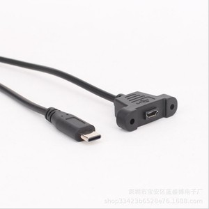 Câble USB-C mâle vers micro USB femelle avec trous de fixation pour une installation sécurisée - Product Image 3
