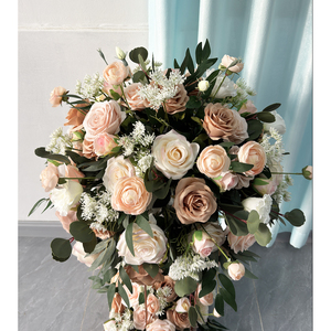 Customization Artificial Flower Ball Table Centerpieces Autumn Color Peony Olive Mixed Arrangement Wedding Event Decorations - Product Image 3