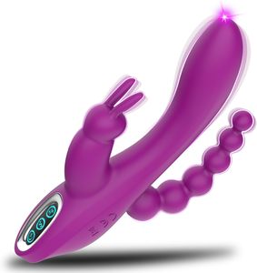 Masseur clitoridien et anal 3 en 1 avec moteurs doubles silencieux, 7 modes de vibration, vibromasseur G-spot, jouets pour adultes - Product Image 1