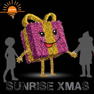 China amanecer al por mayor gran caja de regalo de Navidad al aire libre decoración ligera adornos motivo Luz Decoración de Navidad caja de regalo - Product Image 3