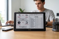 Calendrier de bureau intelligent 7 pouces à écran E-Paper V2.0 - Planificateur hebdomadaire numérique Wi-Fi avec synchronisation automatique des informations en temps réel (actualités et météo) pour la productivité au bureau