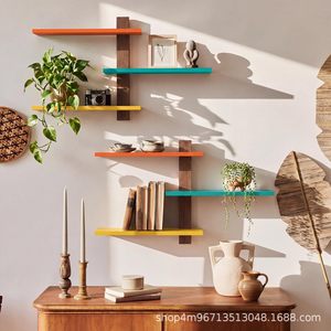 Wooden Wall <b>Shelf</b> Rectangle 3 Floors Durable Multi Layer Storage <b>Rack</b> For Home Decor Entryway Wall Mounted Type - Product Image 1
