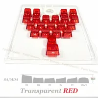 Fynmi LOVE Shape Heart Symbol SA/MDA Profile Transparent WHITE/RED/BLACK 21keys PC Keycaps for Mechanical Keyboards
