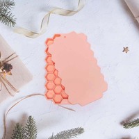 Moule à glaçons en silicone alimentaire réutilisable et écologique à 37 cavités en nid d'abeille et bac de congélation pour aliments pour bébés avec couvercle