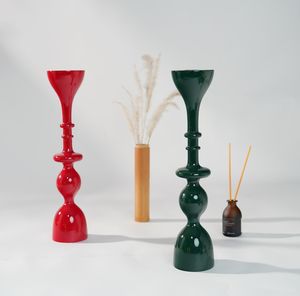 เชิงเทียนเคลือบแล็กเกอร์หรูหราที่วางเทียนทำจากไม้ที่ทำด้วยมือสำหรับการตกแต่งโต๊ะรับประทานอาหาร - Product Image 1