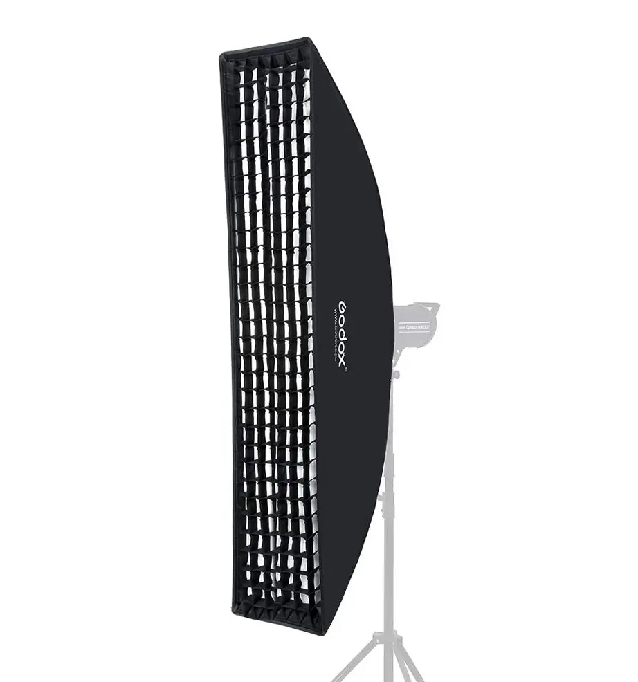 Godox 14"x 63" 35x160cm Strip Beehive Honeycomb Grid Softbox for Photo Strobe Studio Flash Softbox Bowens Mount